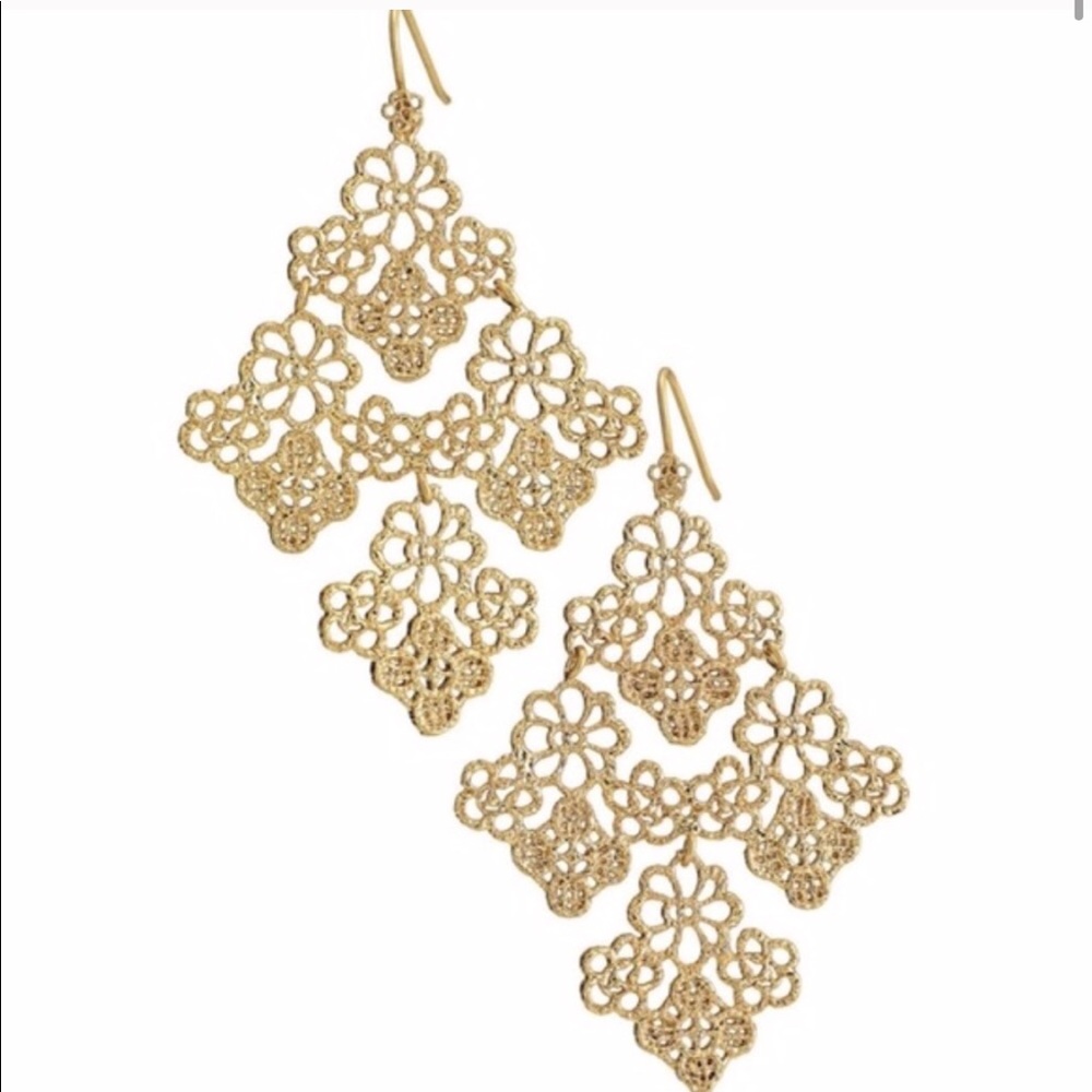 :: Stella & Dot [GOLD] Chantilly Lace Earrings - Picture 14 of 14